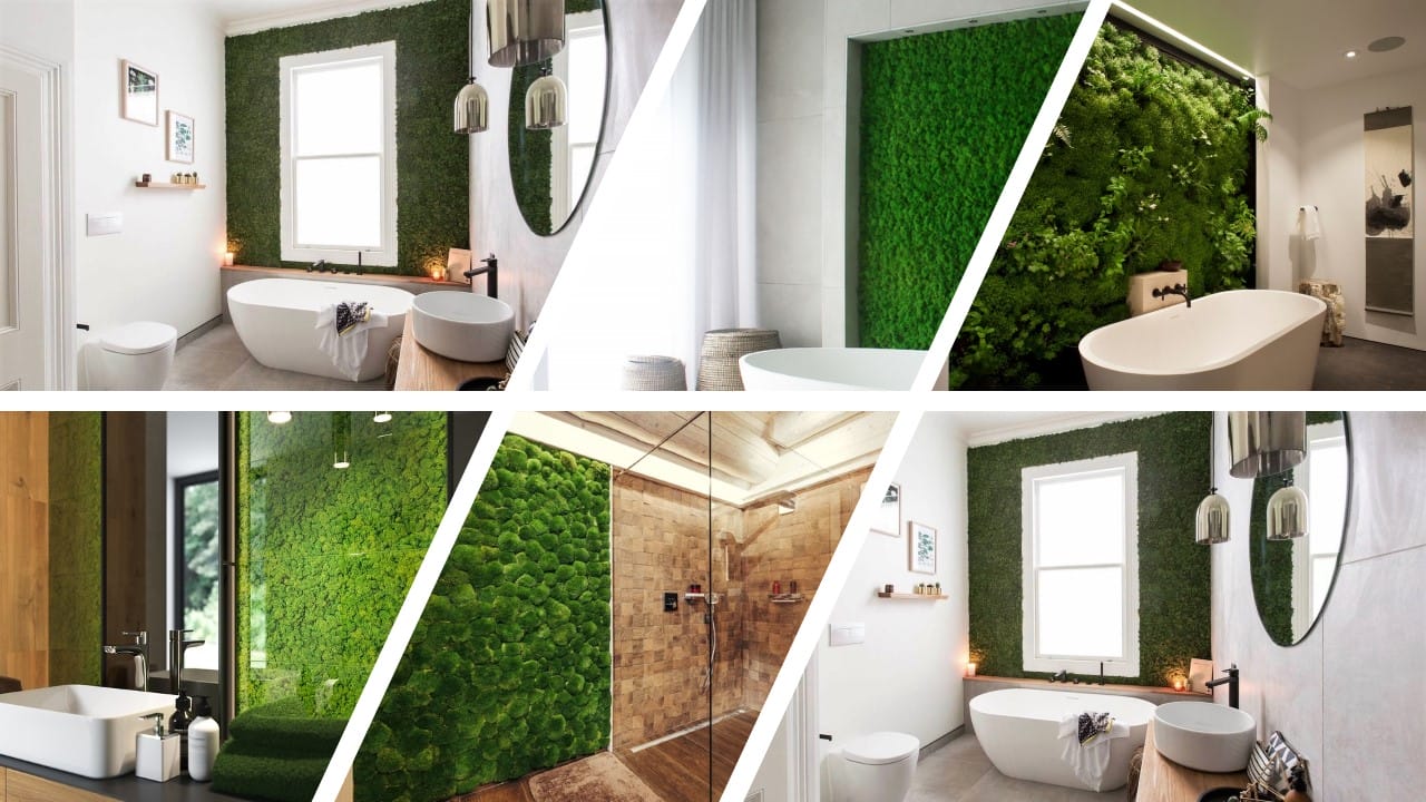 moswand badkamer - moswand inspiratie in de badkamer