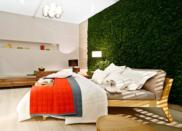 moswand binnen in huis - inspiratie voor een mos muur binnen in je badkamer, slaapkamer, woonkamer, keuken of in de gang