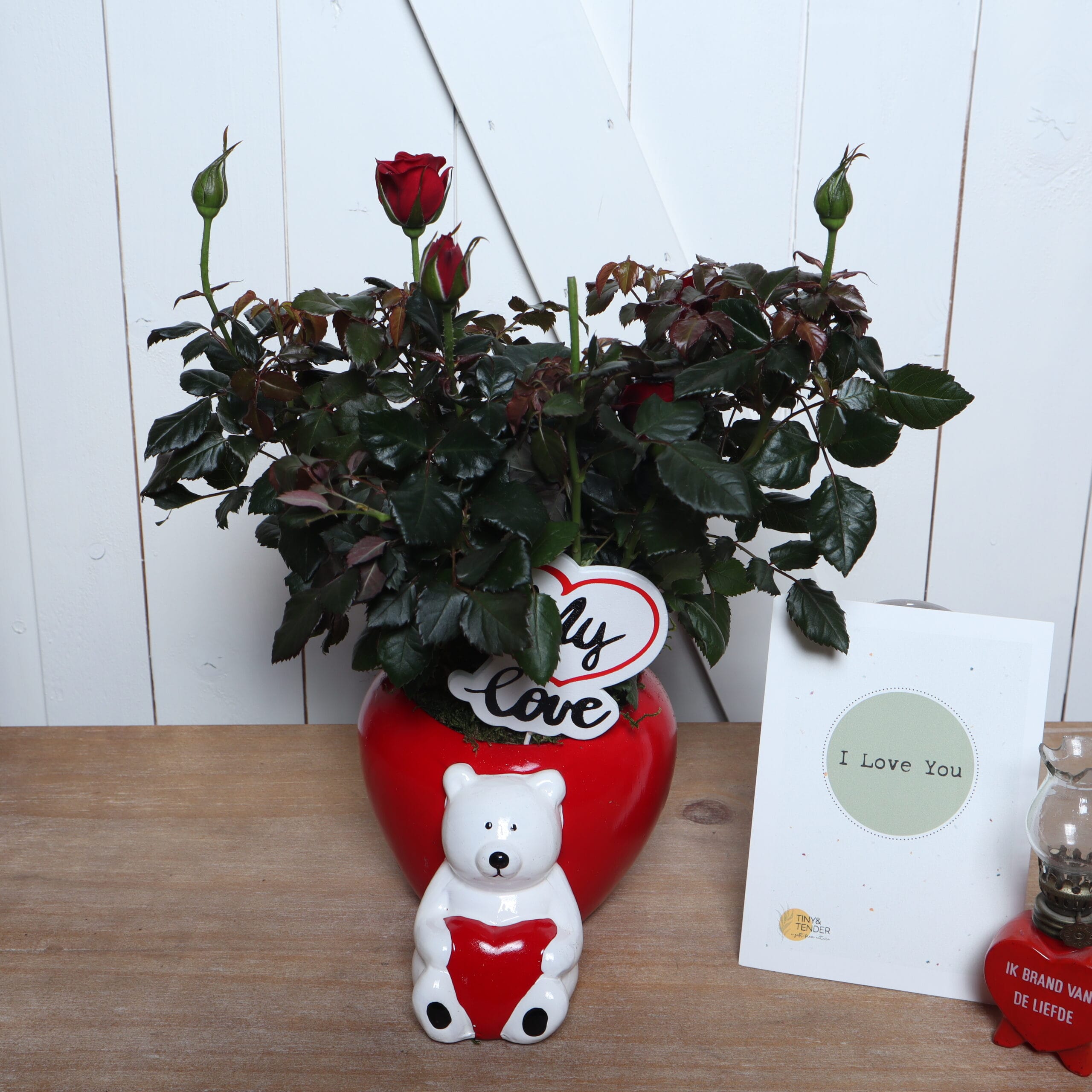 DIY Valentijdscadeau - rozenbeer ↑ 30 cm ⌀ 13 cm - Afbeelding 3