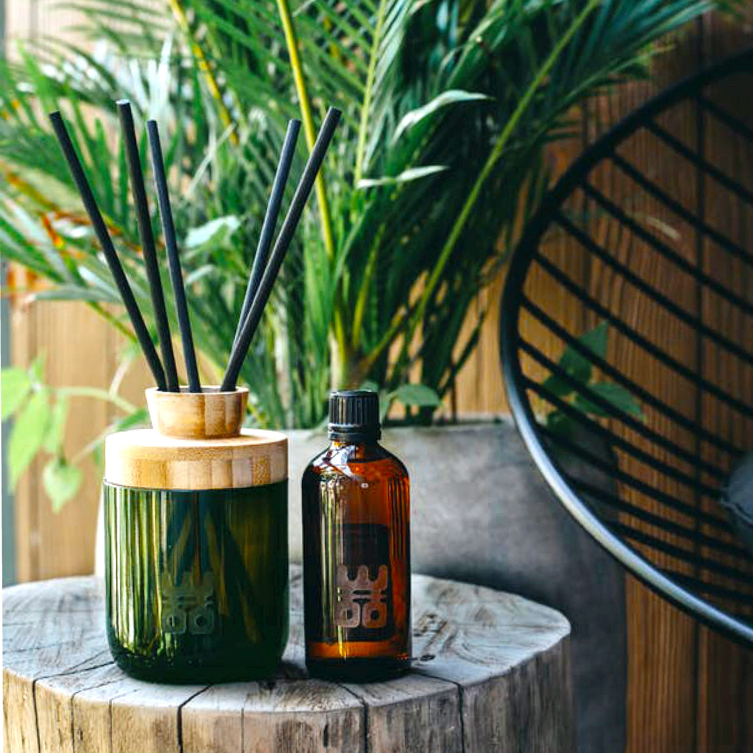 Combi Bamboo orchid 'sweet pink' in draadframe en Woo Diffuser (100 ml) ↑ 50 cm ⌀ 12 - Afbeelding 5