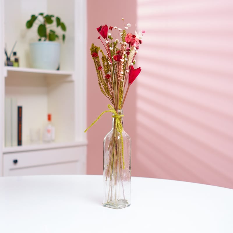 Boeket droogbloemen (rood) ↑ 30 cm - Afbeelding 3