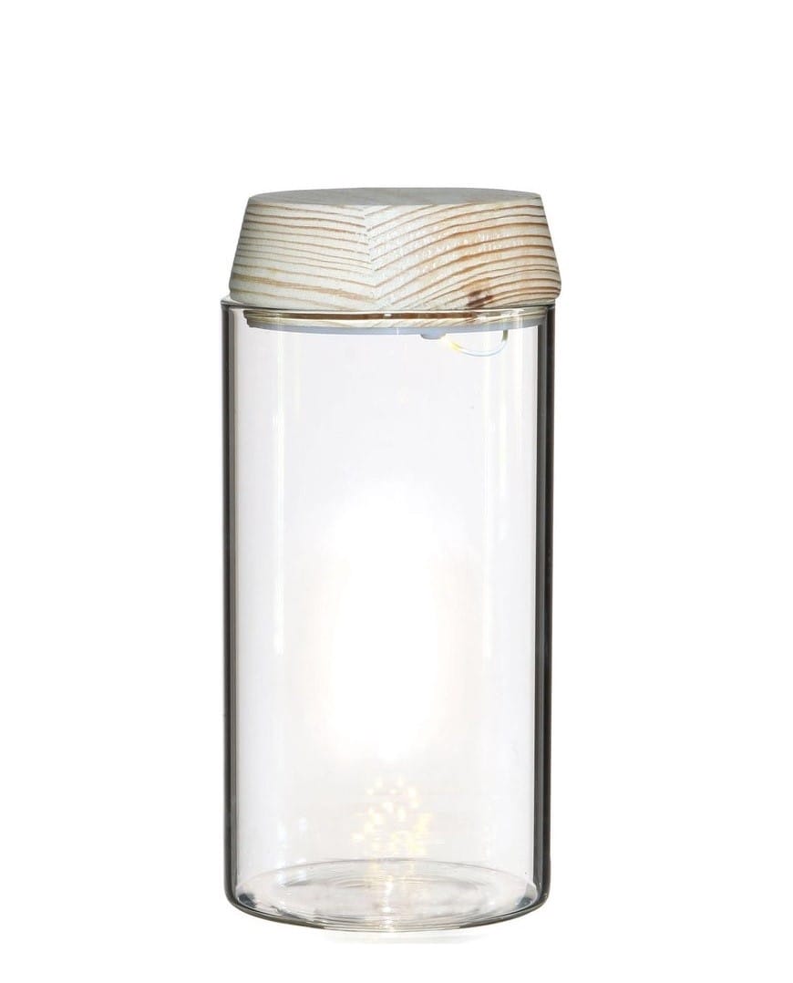 Glazen vaas met deksel en LED verlichting voor plantjes ↑ 18 cm ⌀ 8 cm - Afbeelding 3