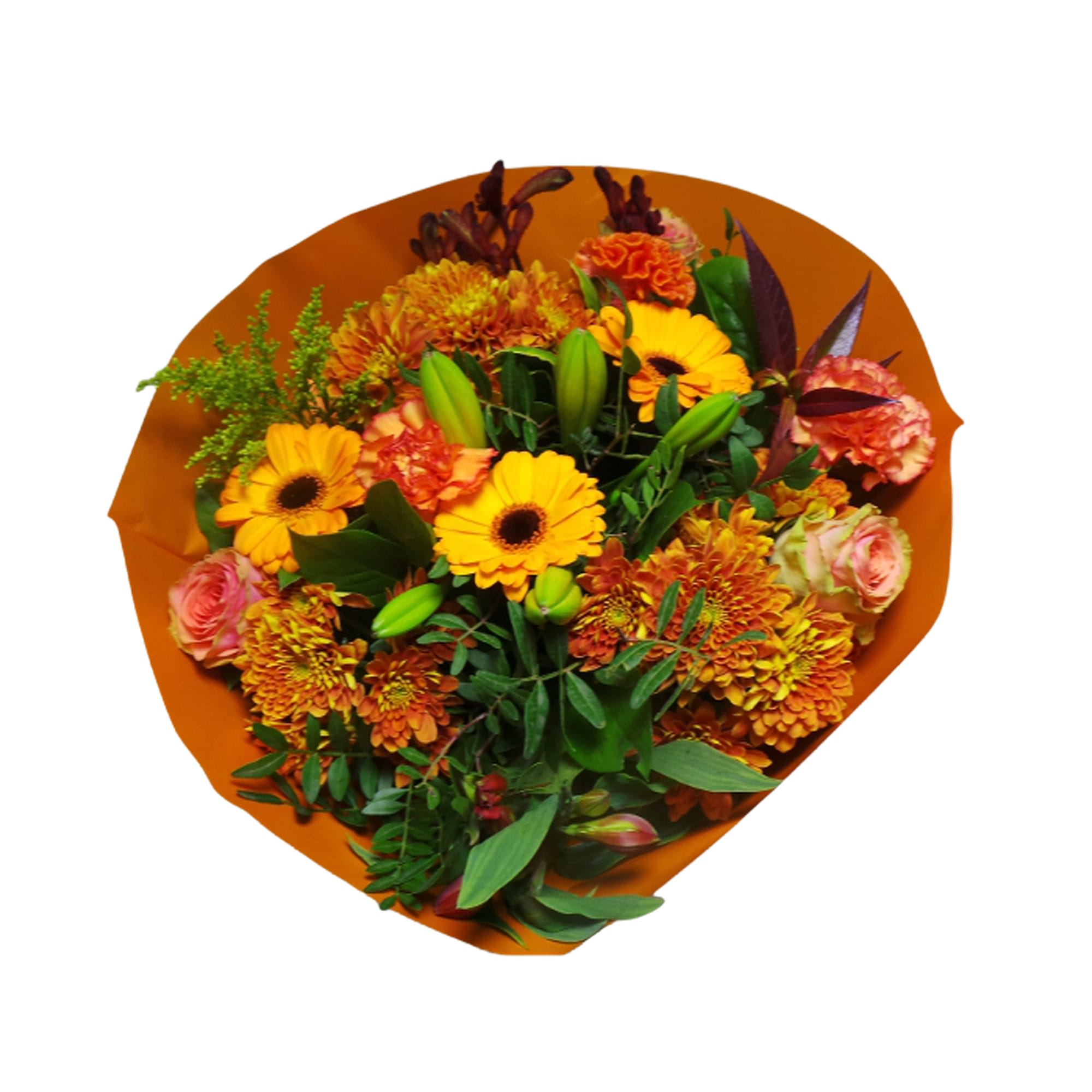 Boeket bloemen - Biedermeier Large Orange ↑ 45 cm