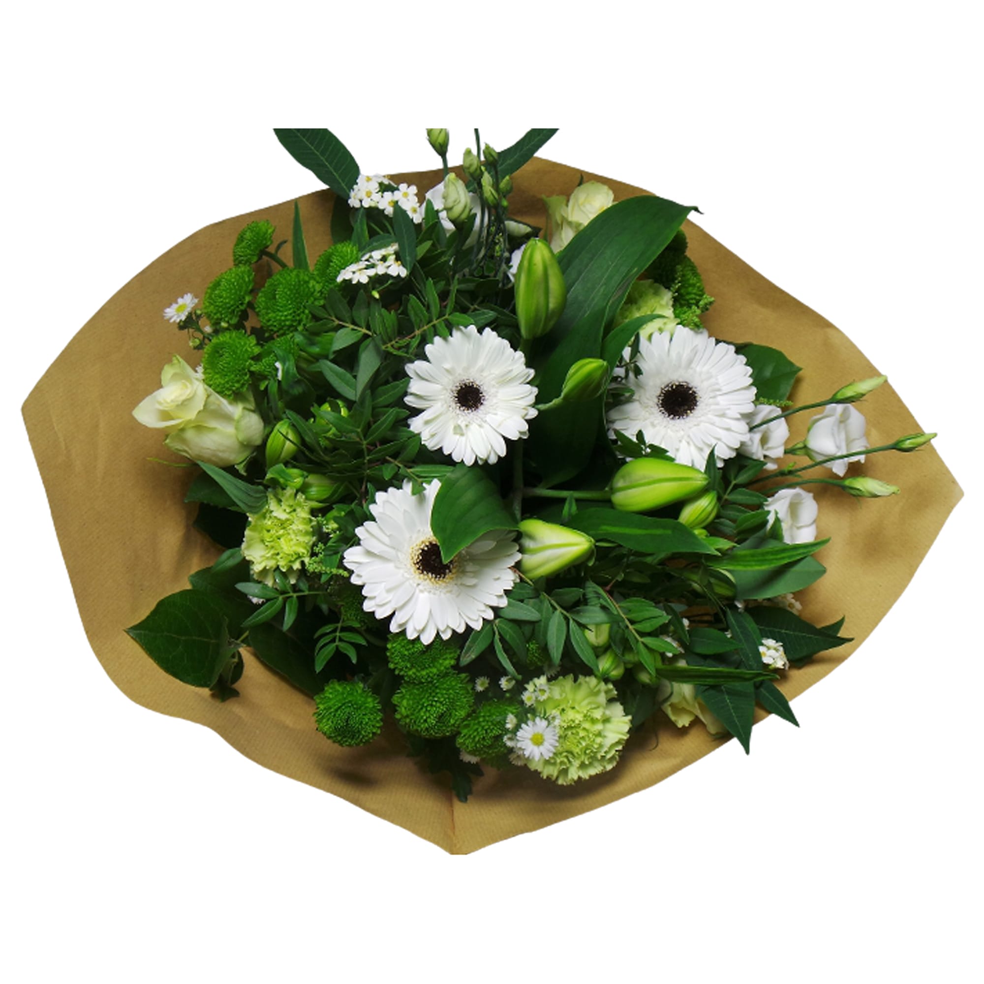 Boeket bloemen - Large (Groen-Wit) ↑ 45 cm