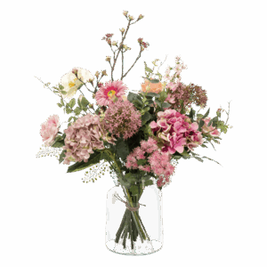 Bouquet Mystic Summer – kunstboeket – zomers met zachtroze bloemen – ±65 cm