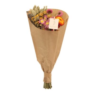 Field Bouquet Multi droogboeket – kleurrijke mix van gedroogde bloemen – pot 15 cm, ±35 cm