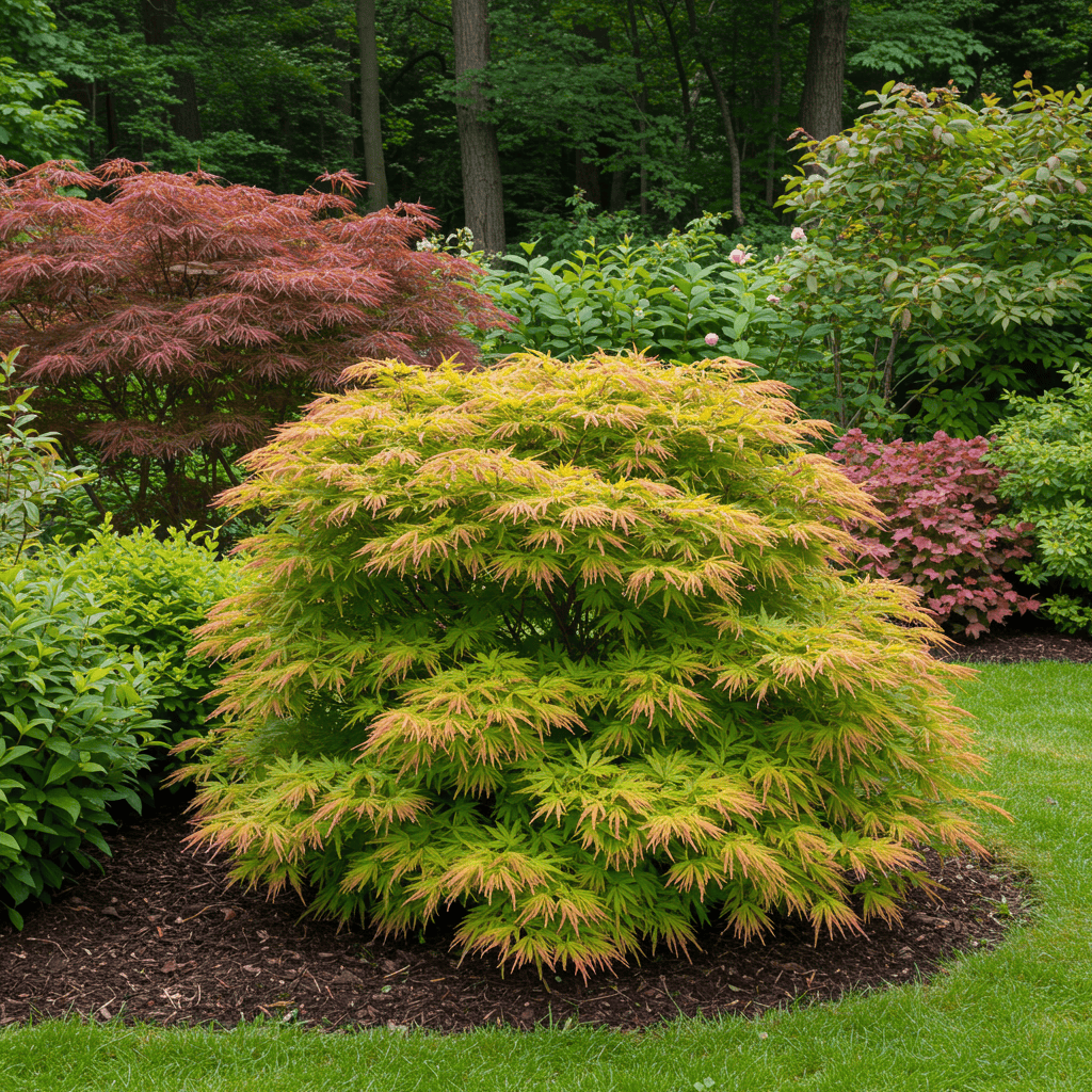 Japanse Esdoorn - Acer Palmatum Methamorphosa - Groen - 2 Planten - Bladverliezend - Pot 19Cm Hoogte 70Cm - Afbeelding 4