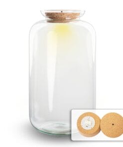 Terrarium Fles Met Verlichting In Kurk - Model: Sven Xl - ↑ 43 Cm