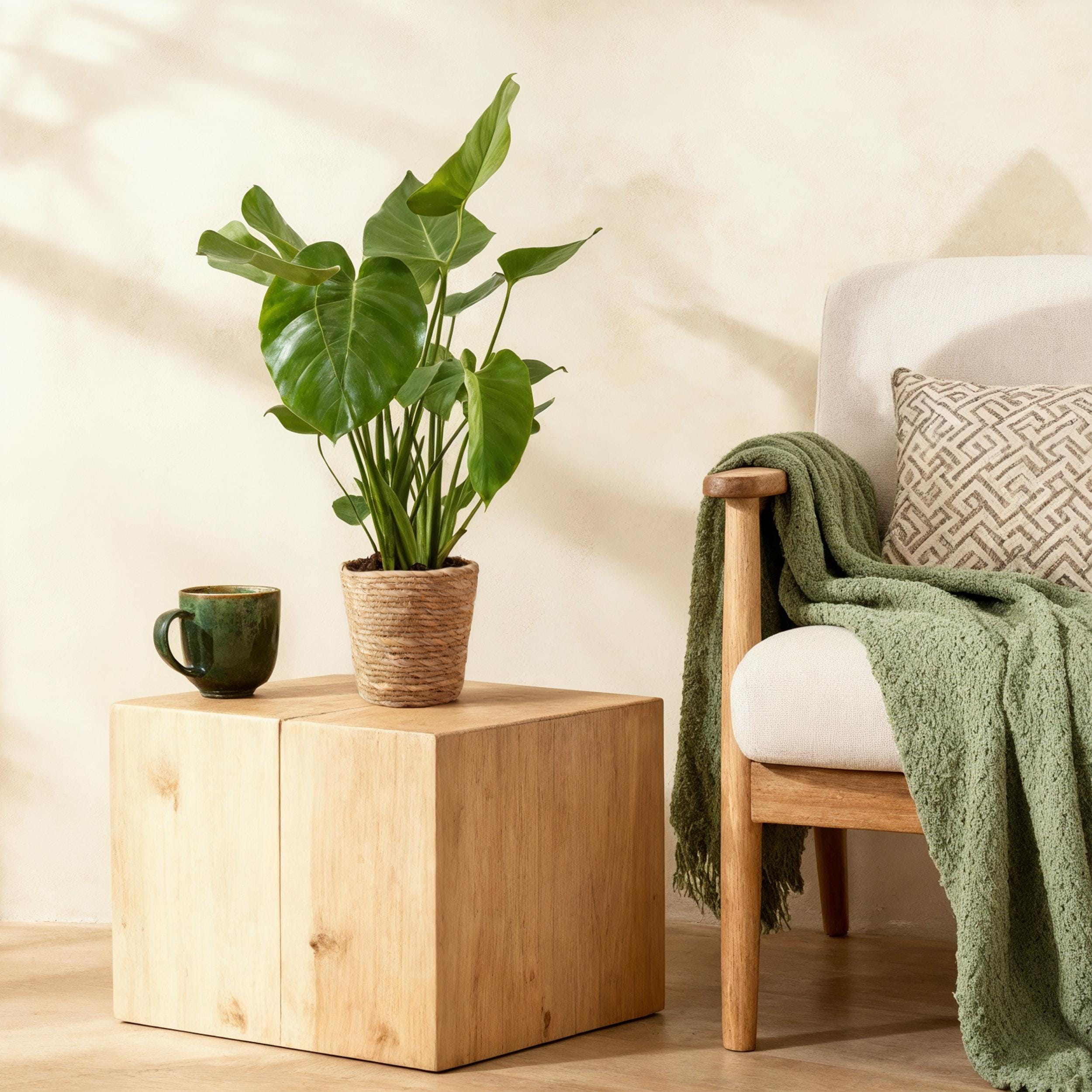 Monstera Deliciosa - Gatenplant - Weinig Onderhoud - Groen - 2 Planten - Pot 17Cm - Hoogte 50-55Cm - Afbeelding 4