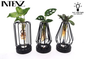 Mix in Turijn Glas met Led – glazen decoratiepotje met ledverlichting – 3 stuks, ±7 cm