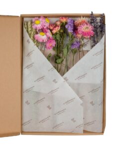 Droogbloemen Flowers in Letterbox – Roze (diverse gedroogde soorten) – 5 stuks, ±30 cm