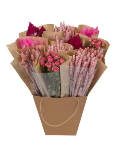 Droogbloemen Mono Mix Roze (Diverse soorten (gedroogd boeket)) – ±50 cm